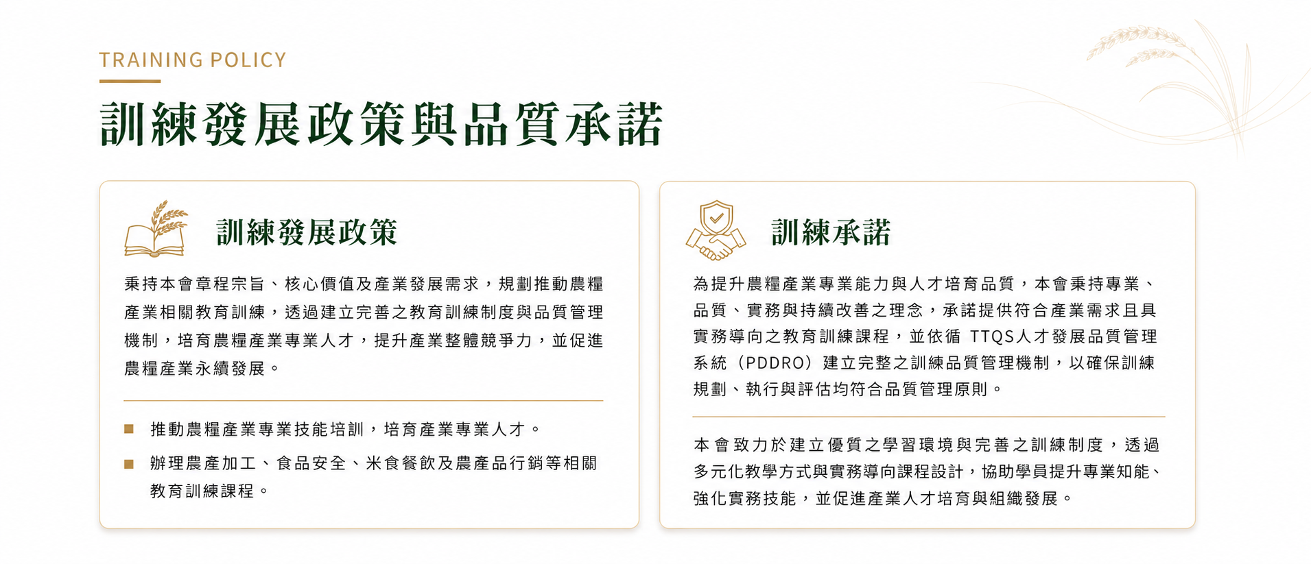 訓練發展政策